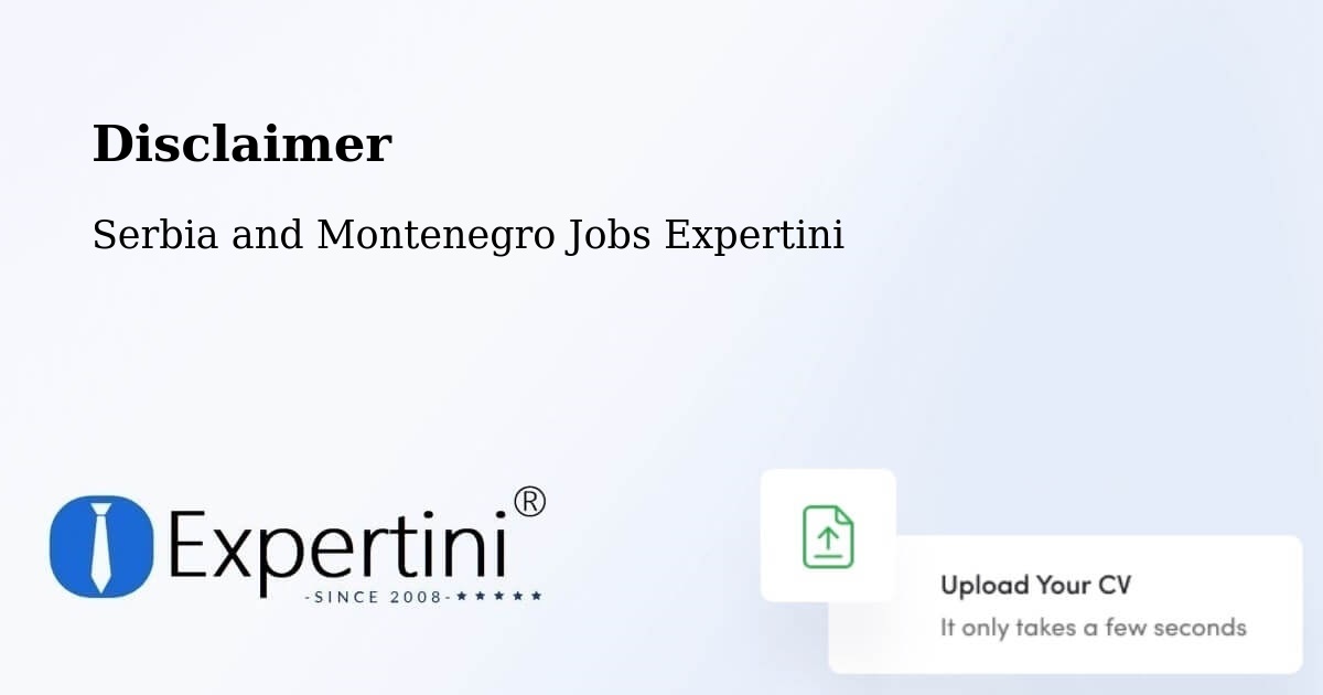 Disclaimer – Rosemère - Serbia and Montenegro Jobs Expertini
